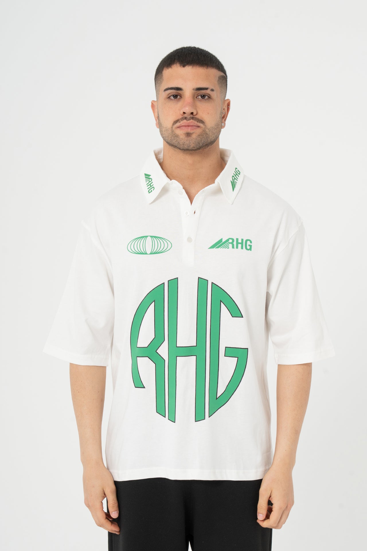 Baskılı Yakalı Forma T-shirt Oversize