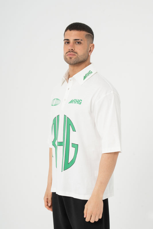 Baskılı Yakalı Forma T-shirt Oversize