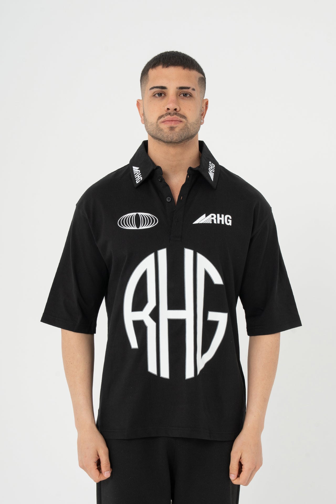 Baskılı Yakalı Forma T-shirt Oversize
