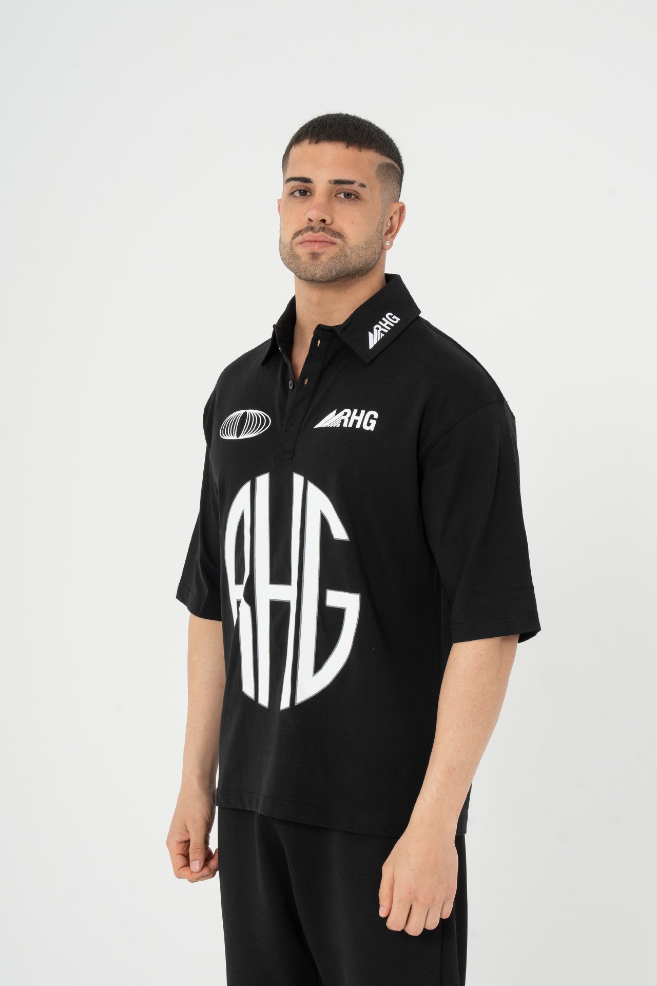 Baskılı Yakalı Forma T-shirt Oversize