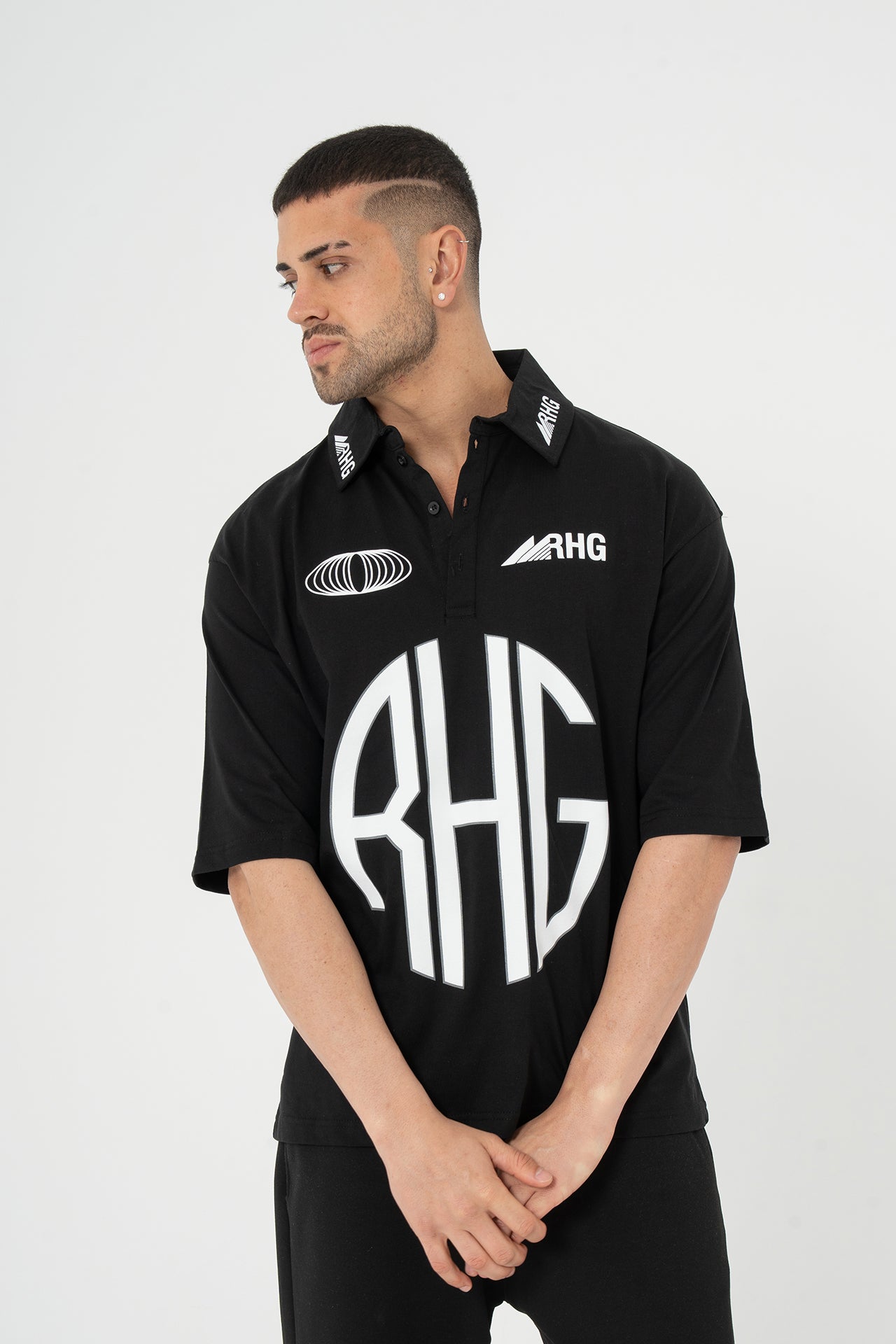 Baskılı Yakalı Forma T-shirt Oversize