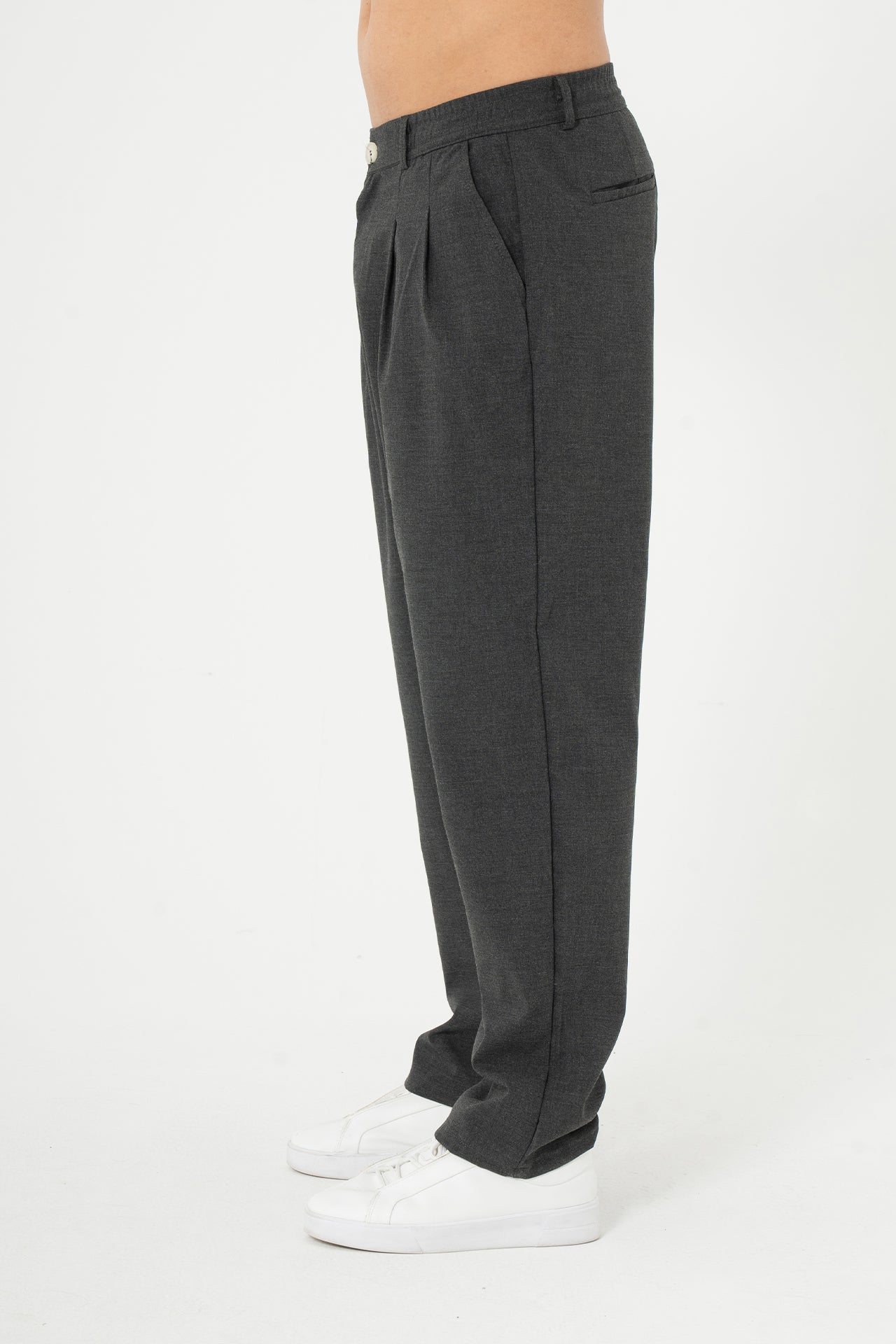 Baggy Pileli Kumaş Pantolon