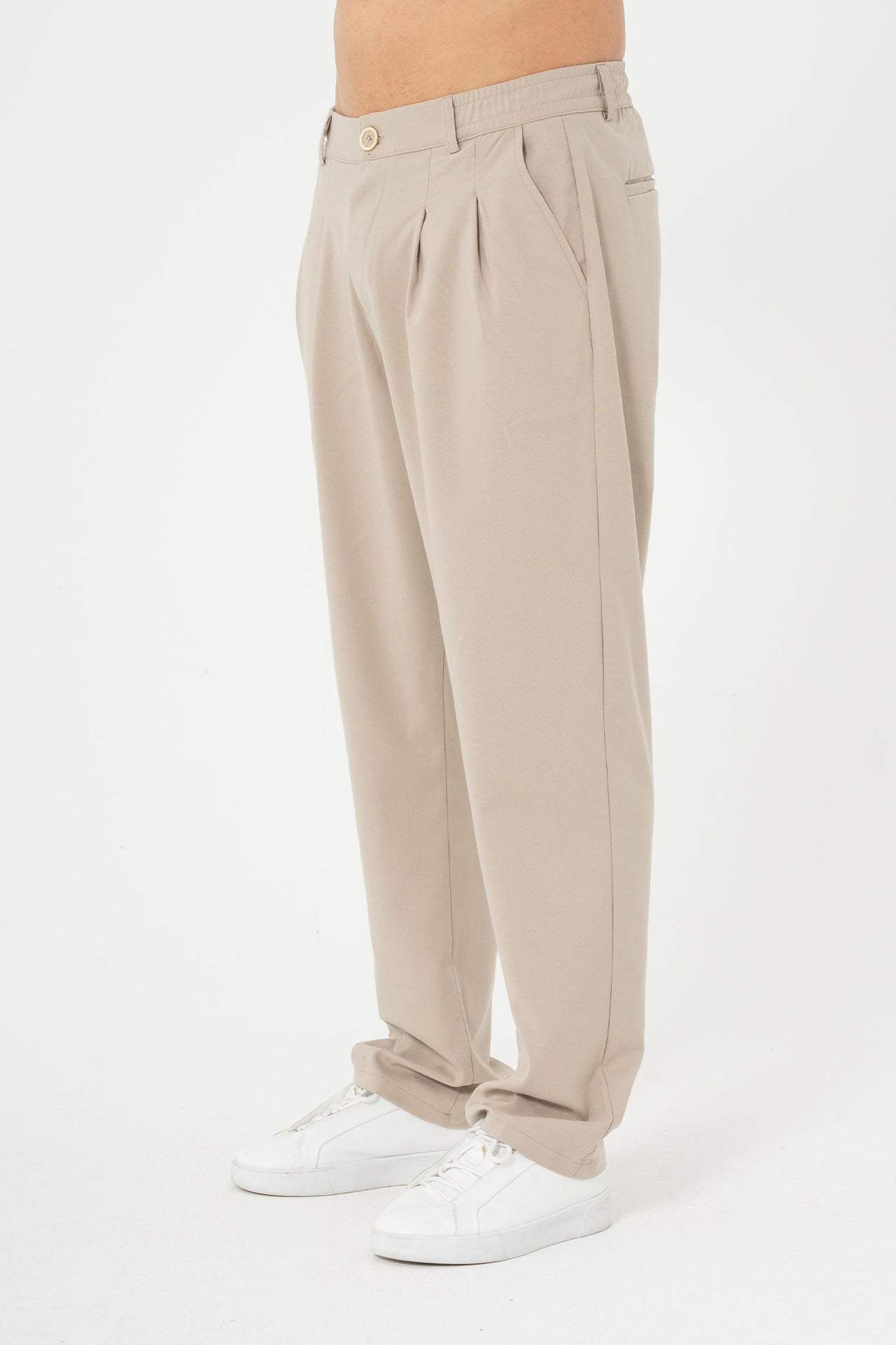Baggy Pileli Kumaş Pantolon