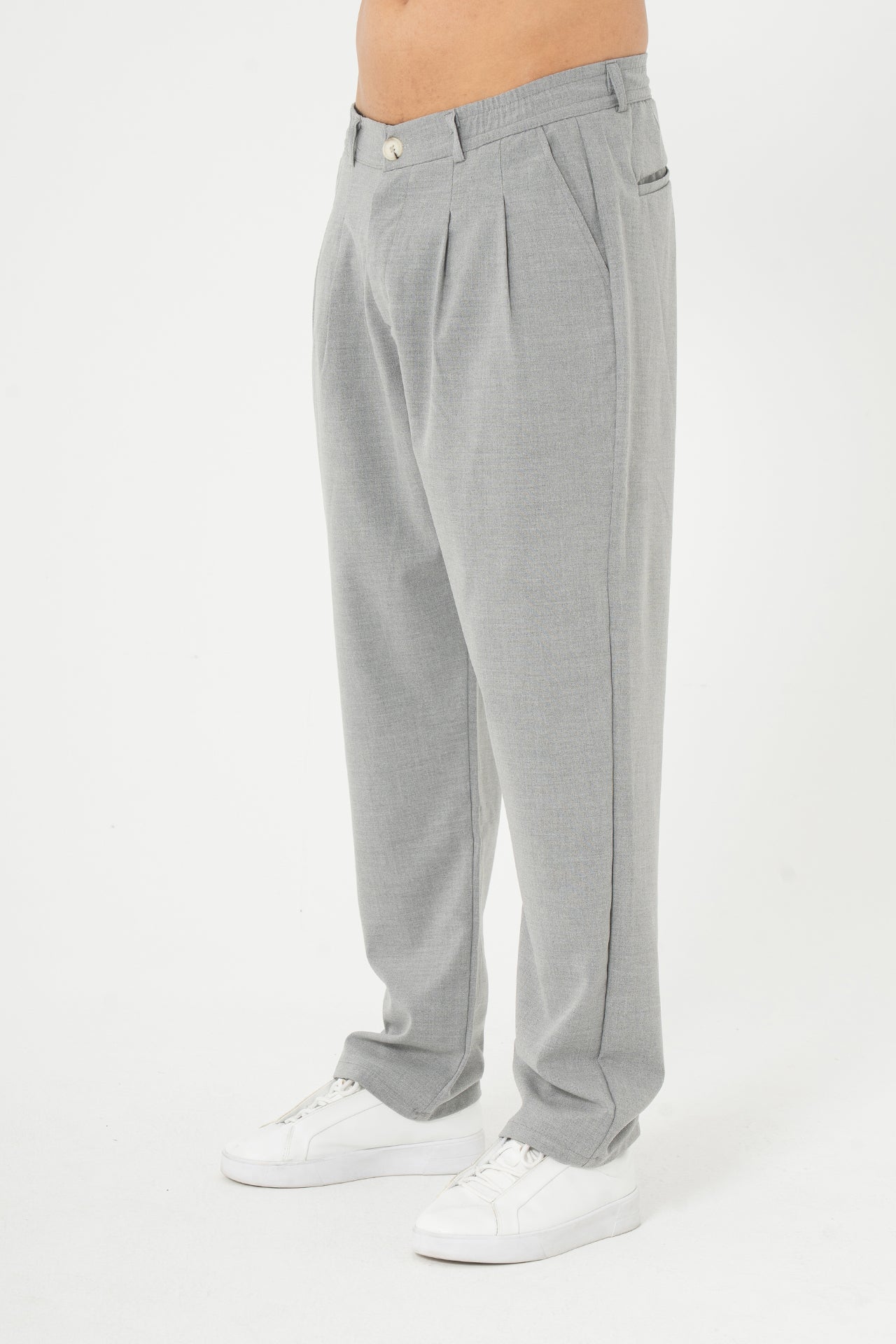 Baggy Pileli Kumaş Pantolon