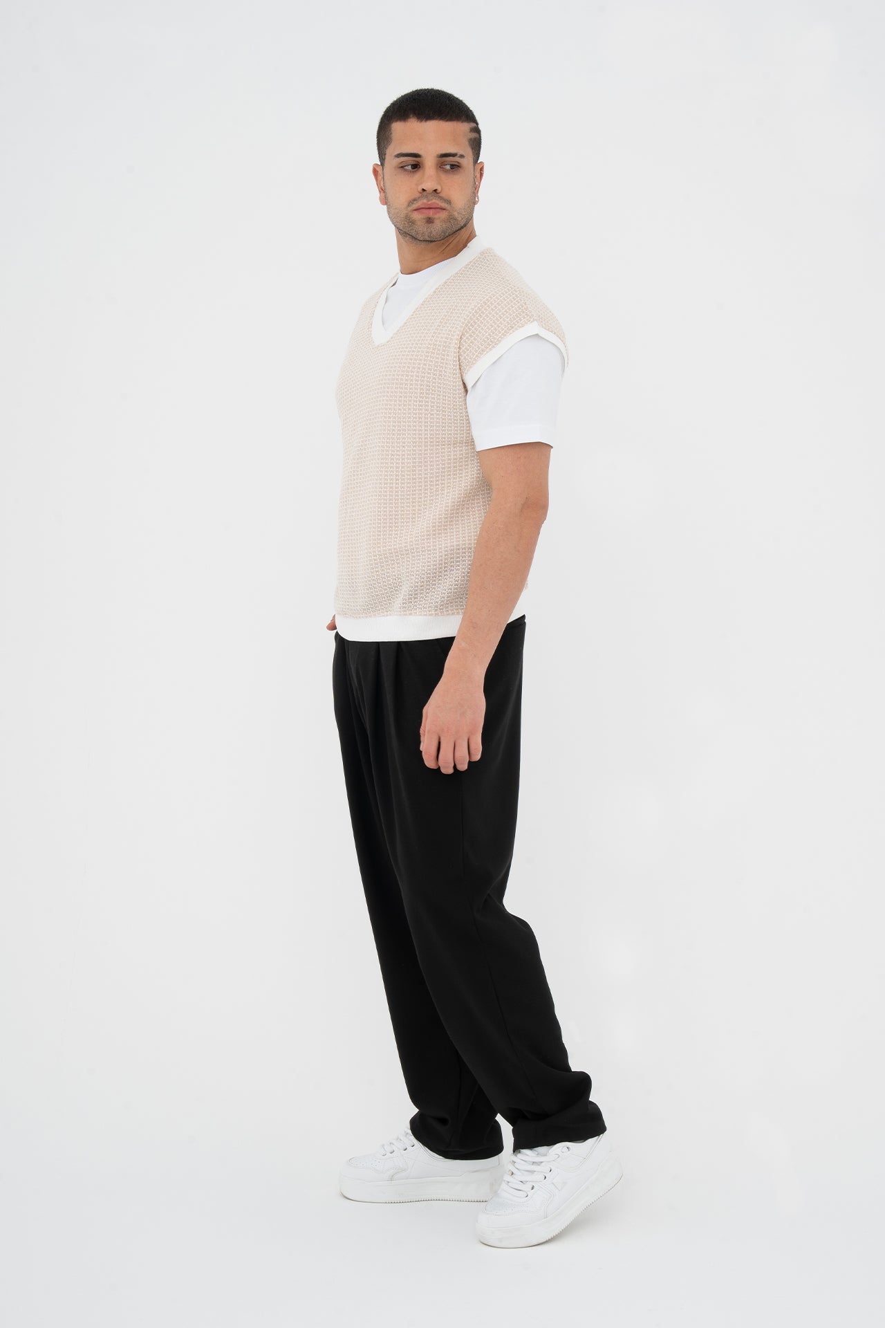 Sıfır Kollu Oversize Triko Süveter