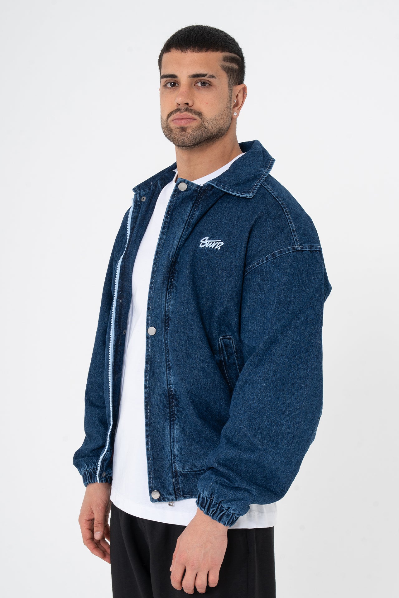 Premium Stwd Nakışlı Bomber Kalıp Kot Ceket