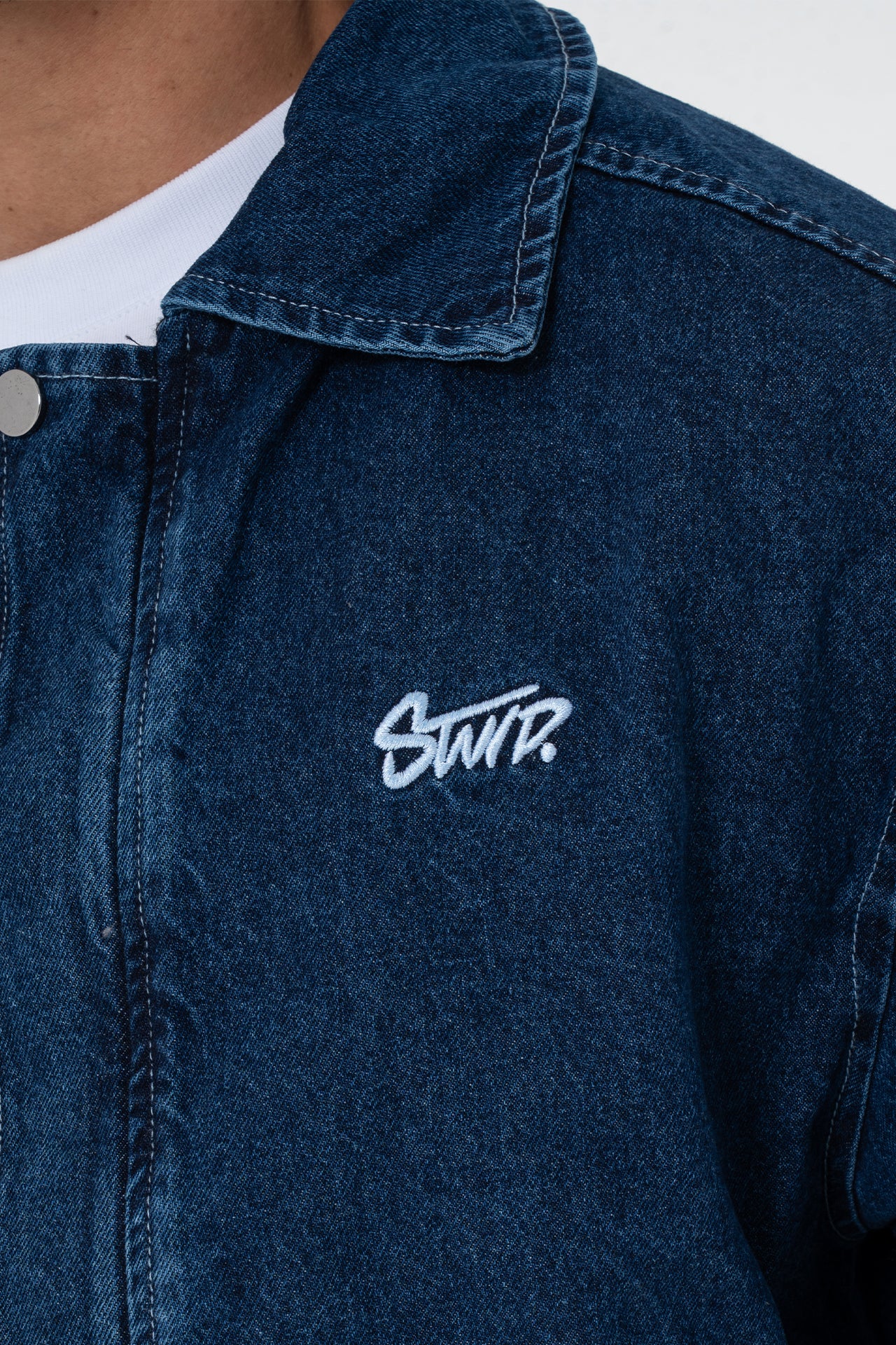 Premium Stwd Nakışlı Bomber Kalıp Kot Ceket