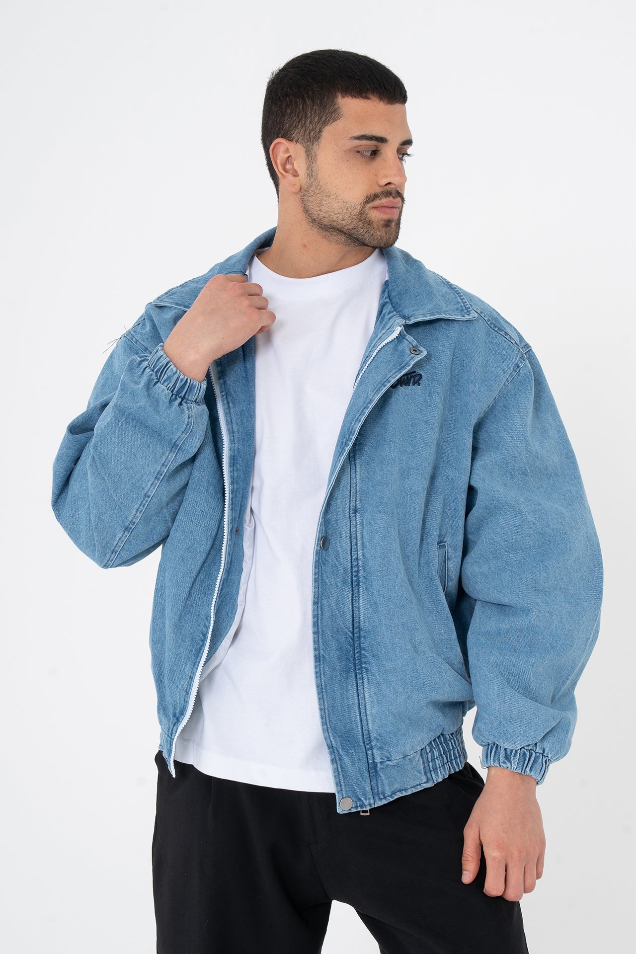 Premium Stwd Nakışlı Bomber Kalıp Kot Ceket