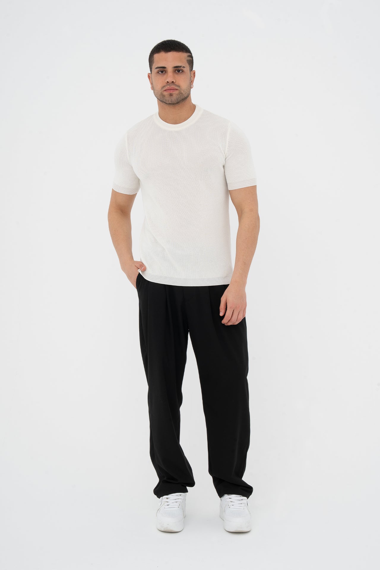 Regular Fit Düz Triko Tişört