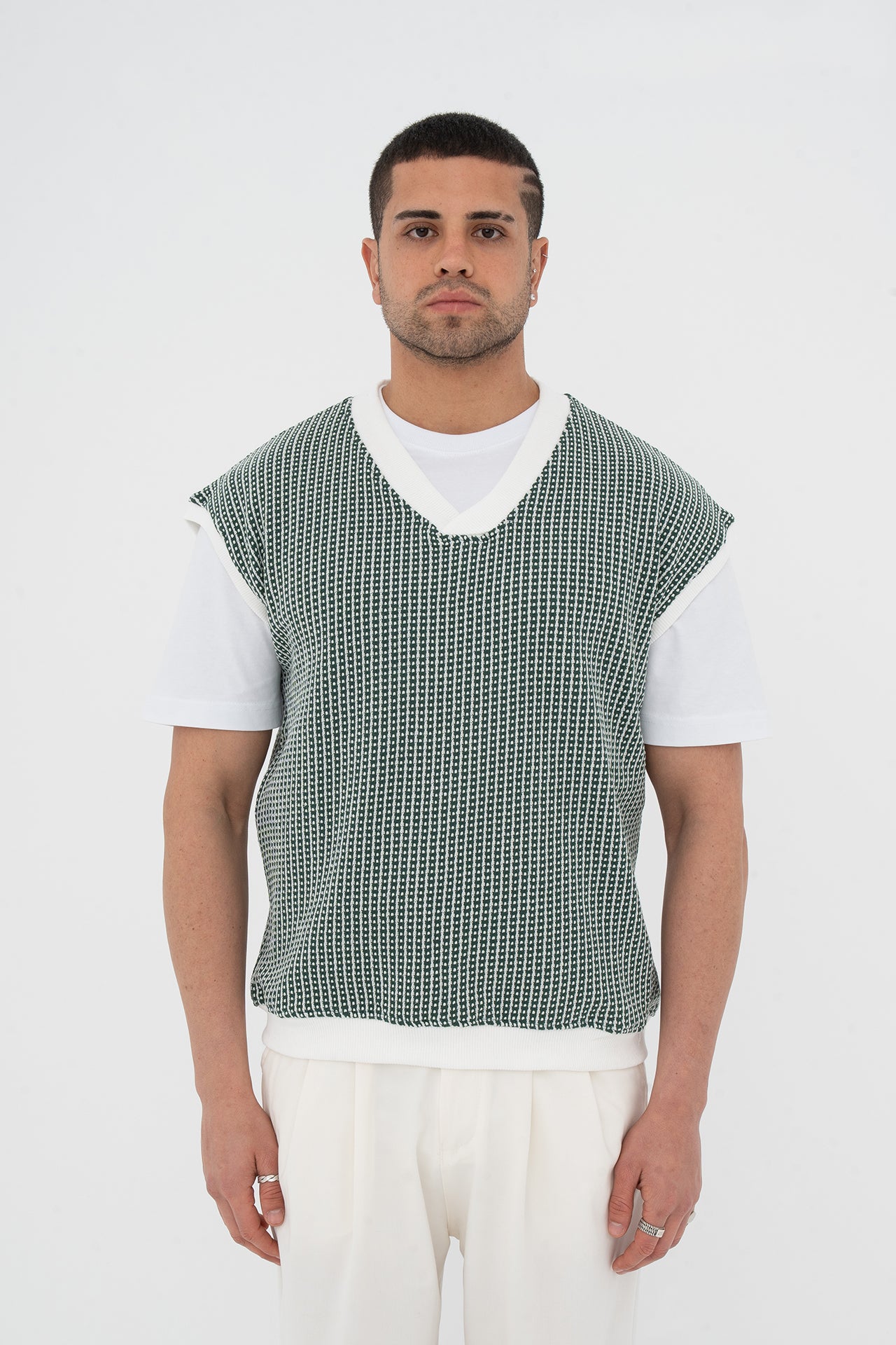 Sıfır Kollu Oversize Triko Süveter