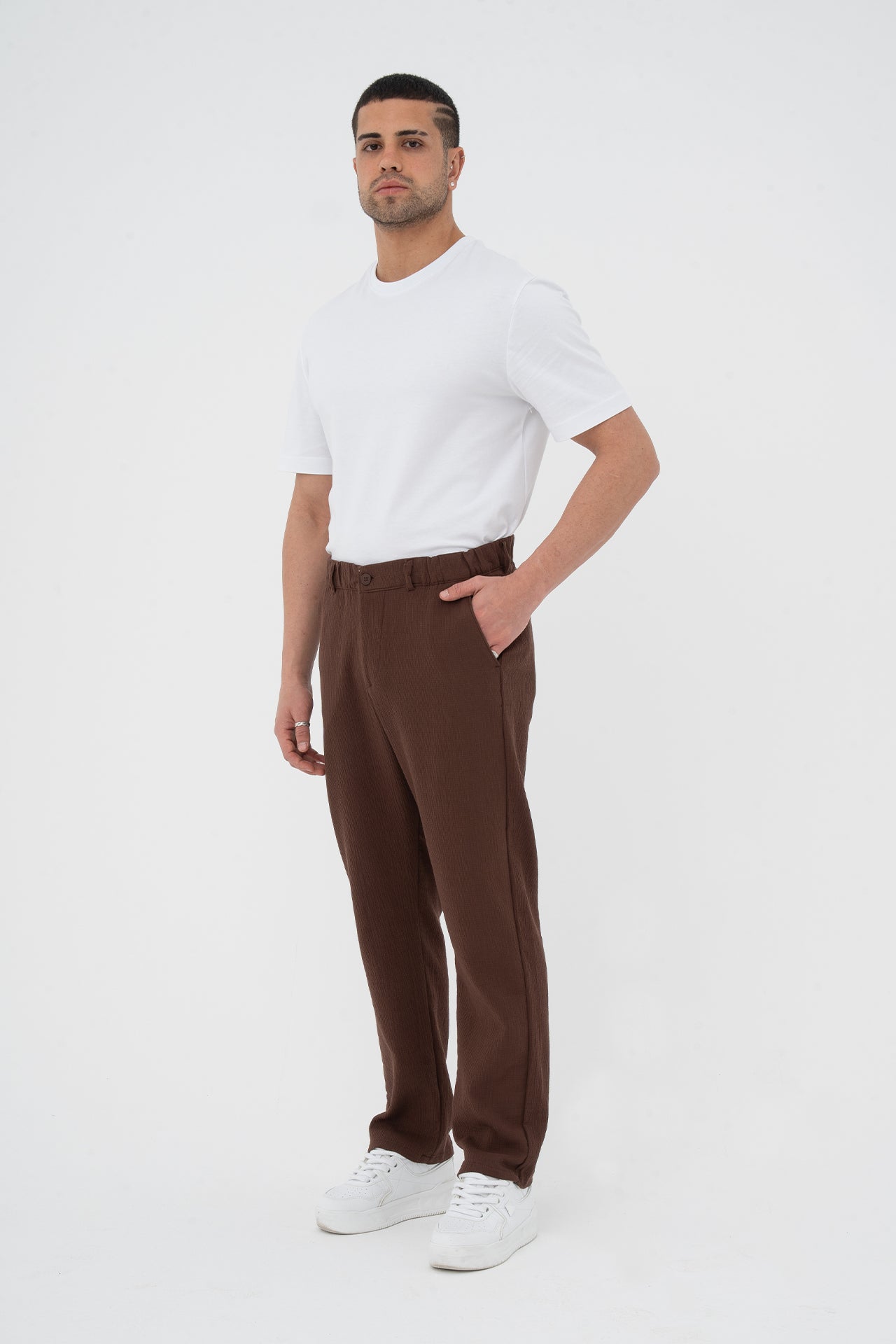 Çizgi Detay Regular Fit Kumaş Pantolon