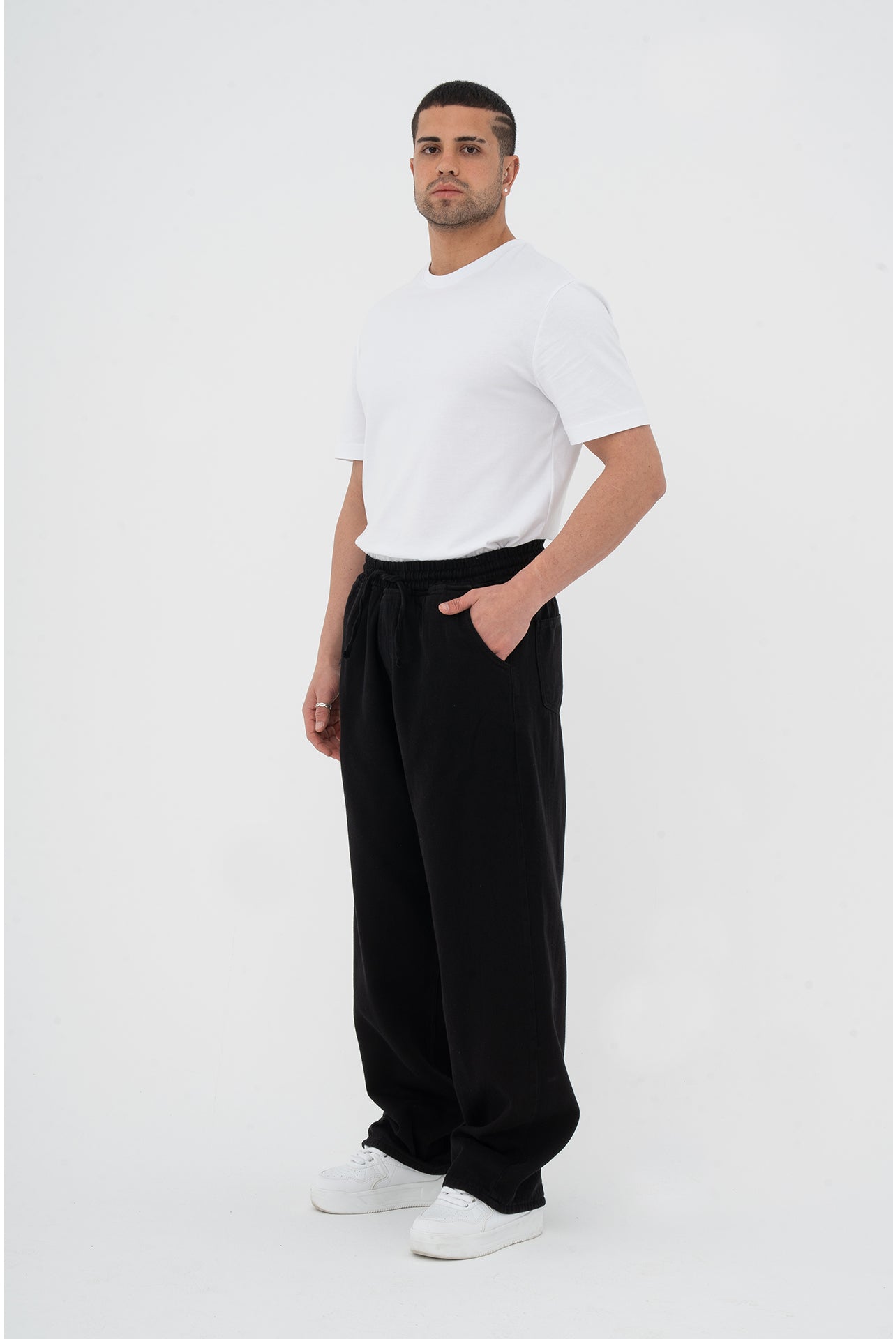 Beli Lastikli Baggy Gabardin Pantolon