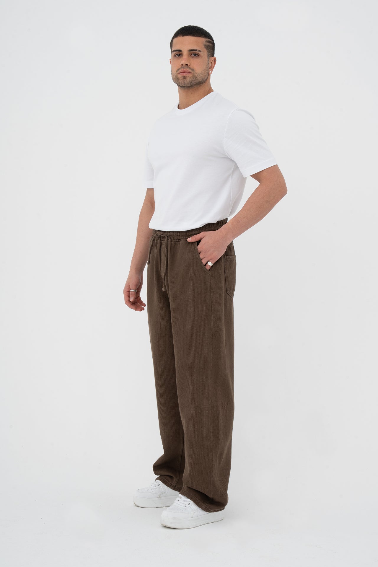 Beli Lastikli Baggy Gabardin Pantolon