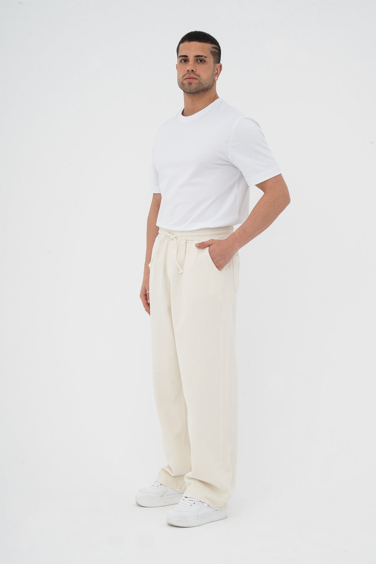 Beli Lastikli Baggy Gabardin Pantolon