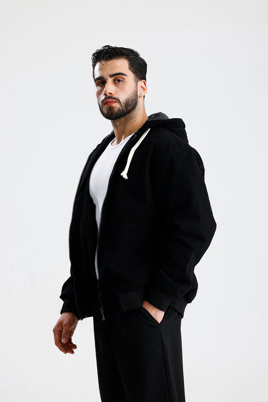 Kapüşonlu Yıkamalı Premium Kot Ceket