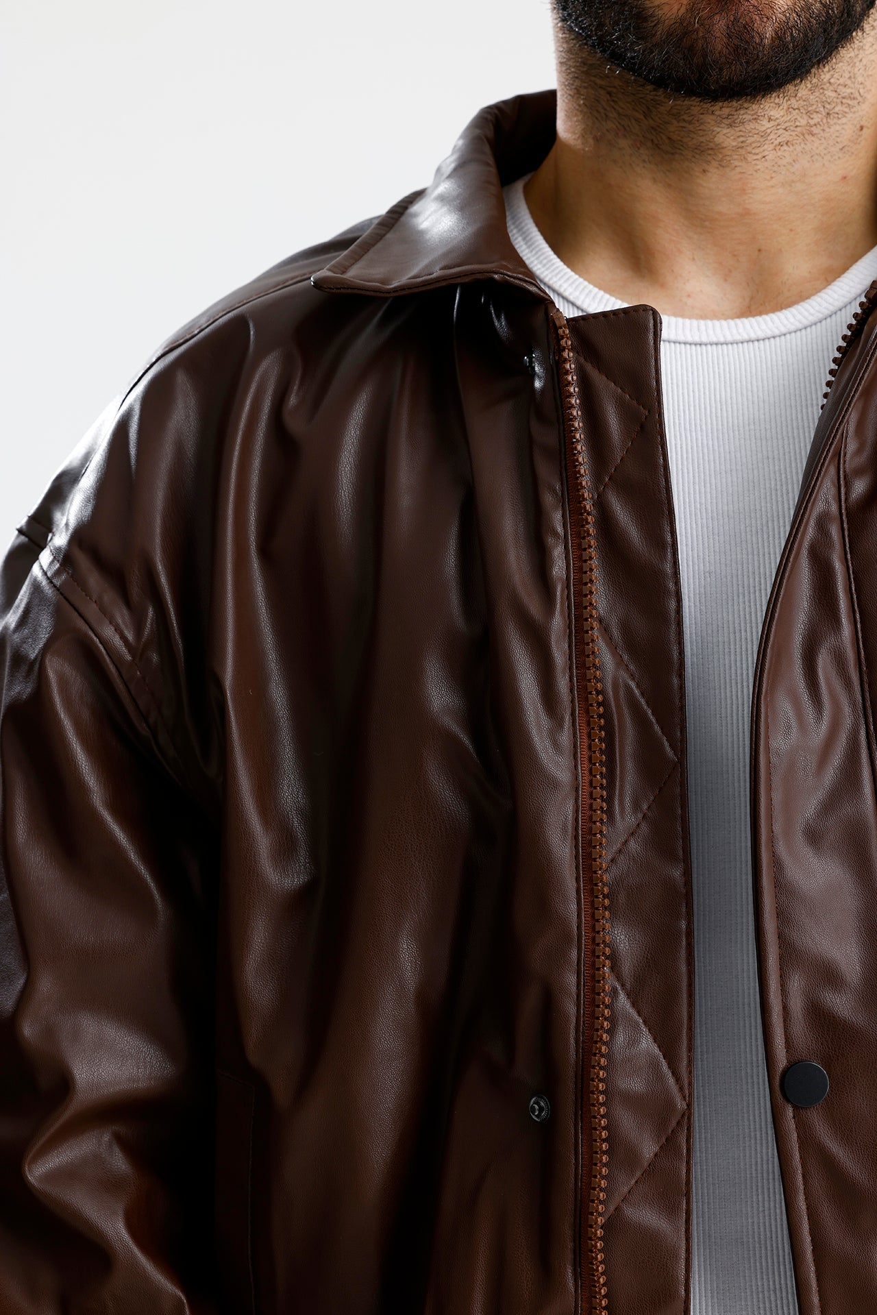 ZR Oversize Bomber Deri Ceket