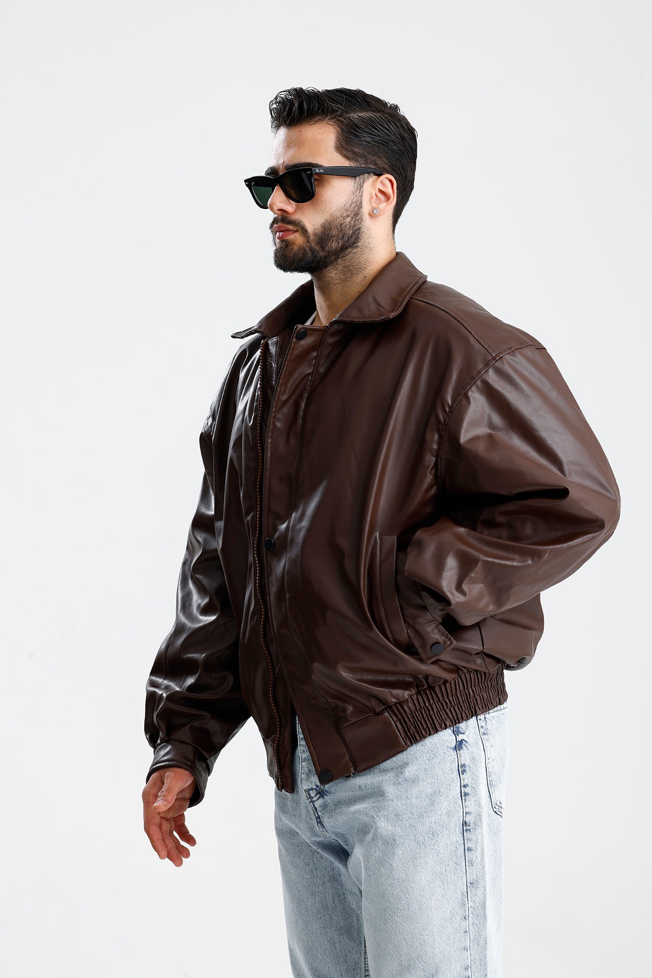ZR Oversize Bomber Deri Ceket
