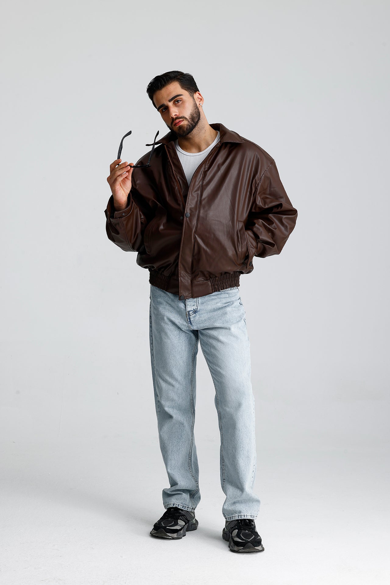 ZR Oversize Bomber Deri Ceket