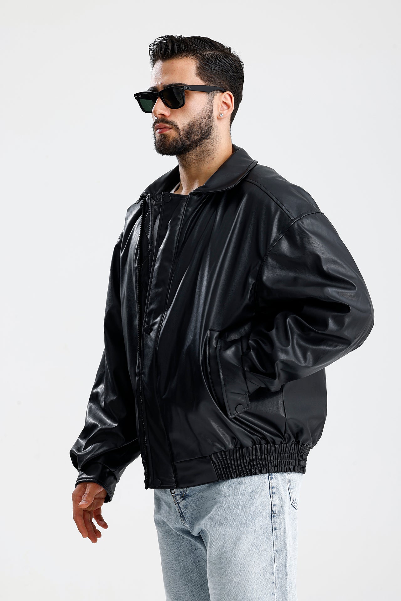 ZR Oversize Bomber Deri Ceket