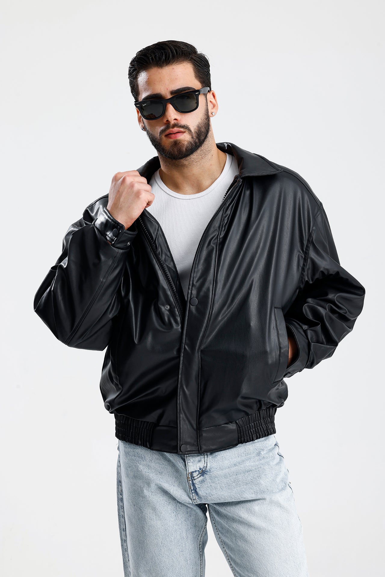 ZR Oversize Bomber Deri Ceket