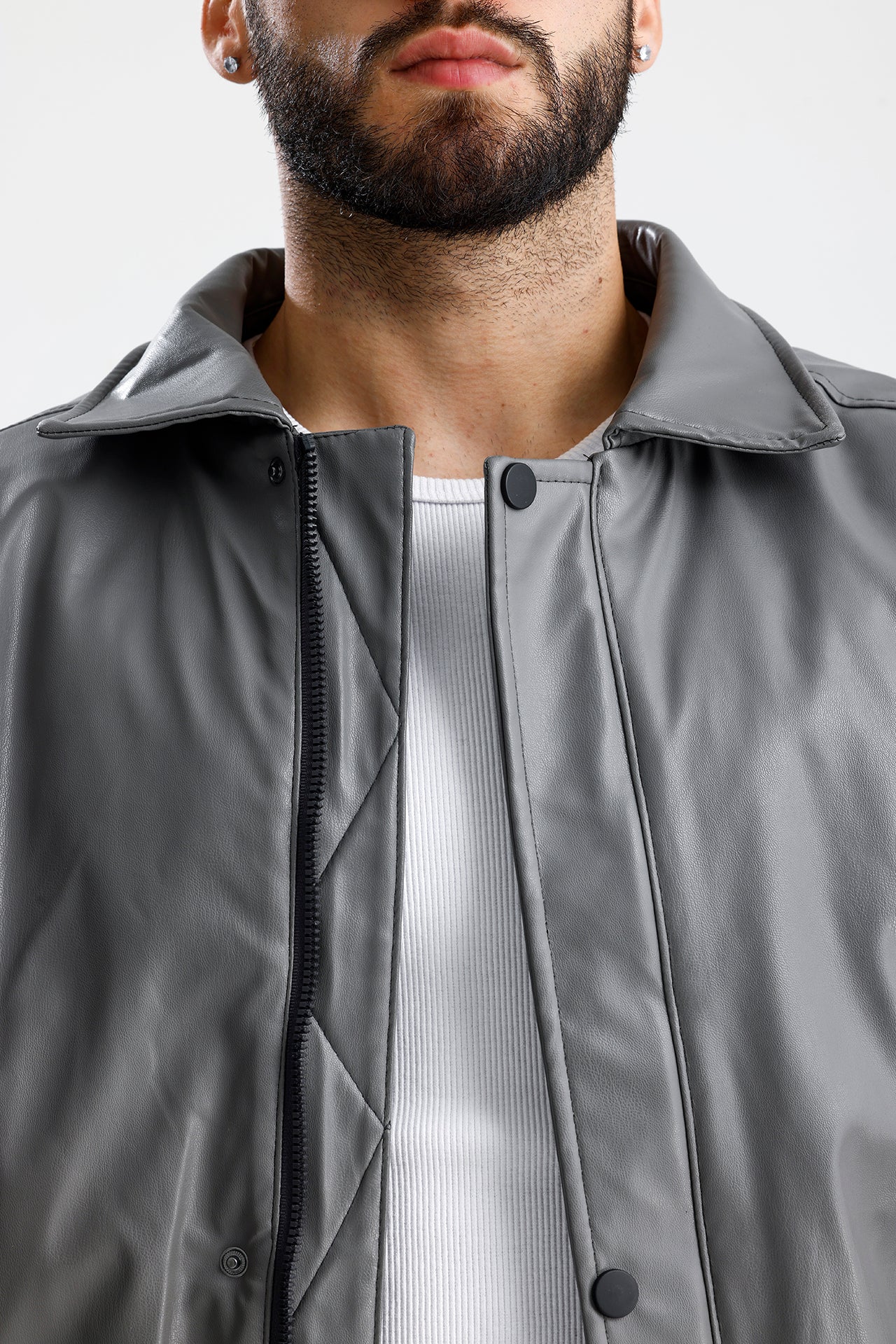 ZR Oversize Bomber Deri Ceket