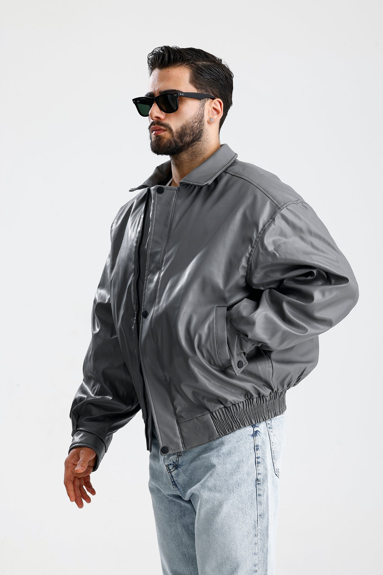ZR Oversize Bomber Deri Ceket
