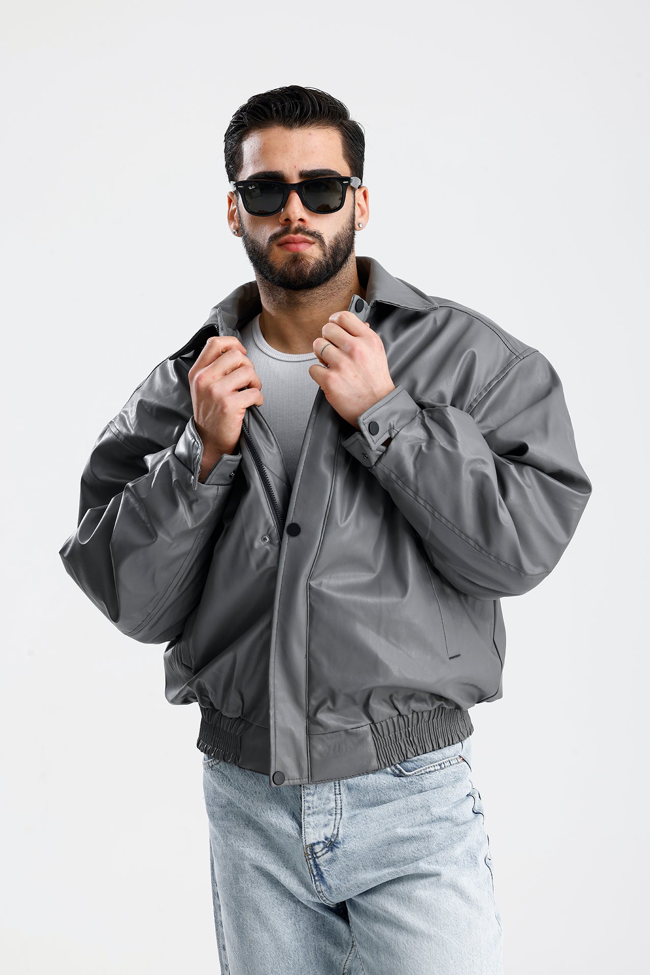 ZR Oversize Bomber Deri Ceket