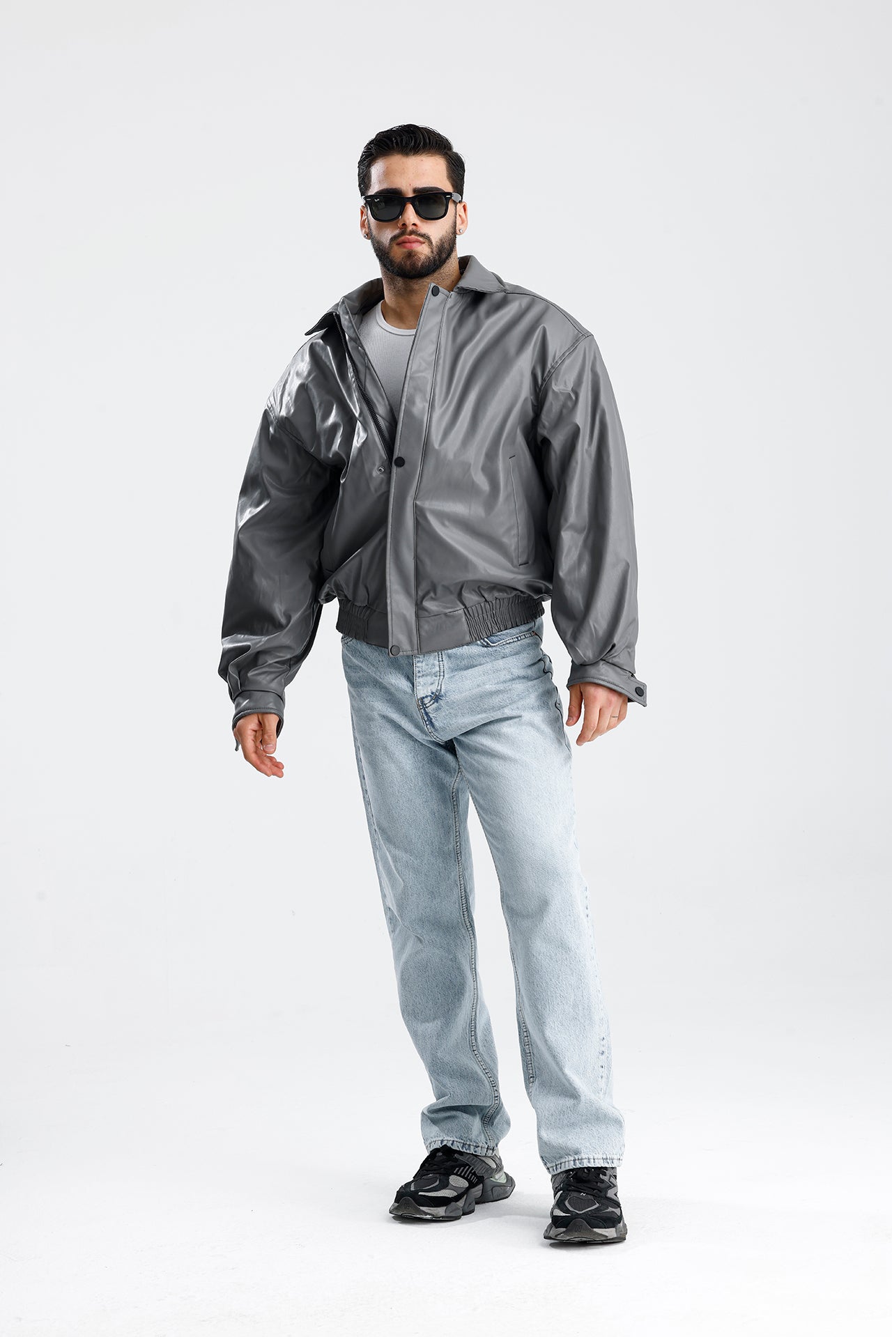 ZR Oversize Bomber Deri Ceket