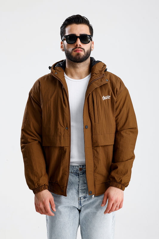 STWD Nakışlı Oversize Yağmurluk Ceket