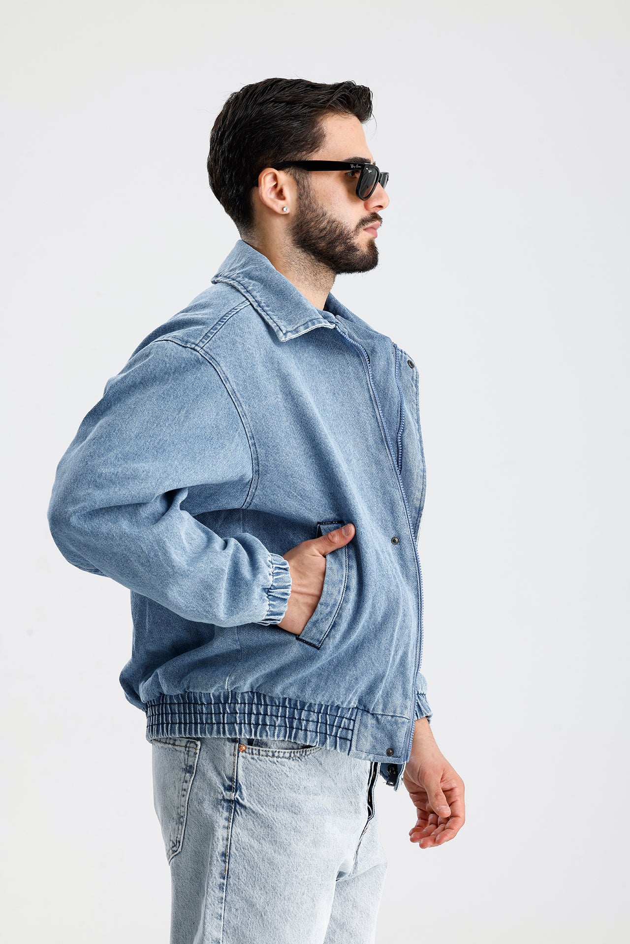 Yıkamalı Premium Bomber Kot Ceket