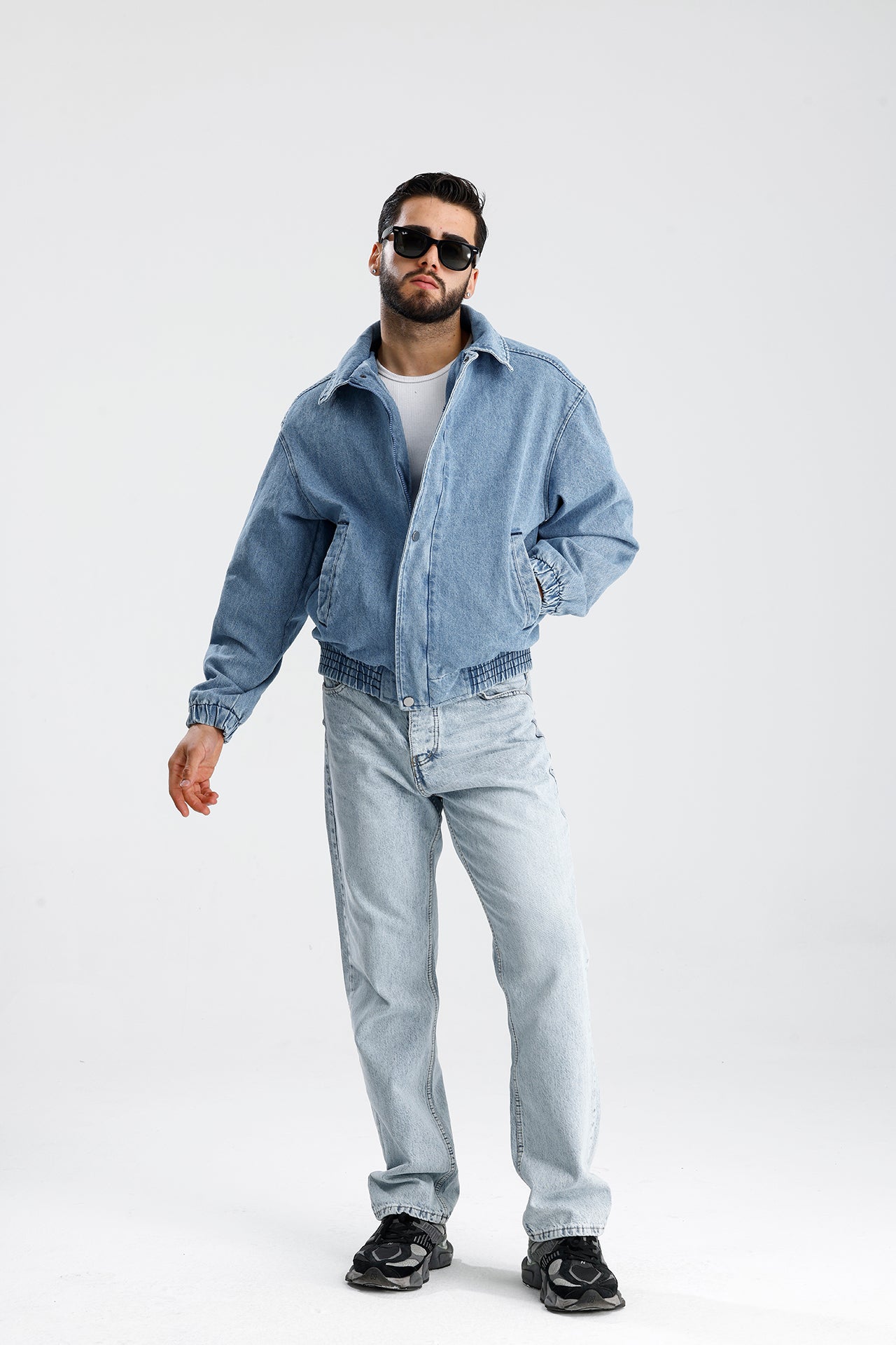 Yıkamalı Premium Bomber Kot Ceket