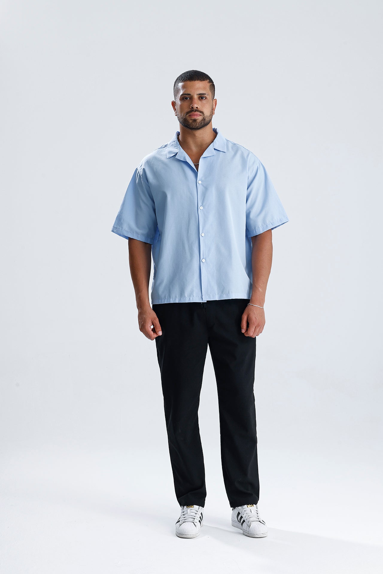 Oversize Fit Kısa Kol Dokulu Gömlek