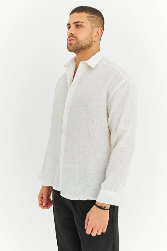 Melanjlı Premium Keten Gömlek