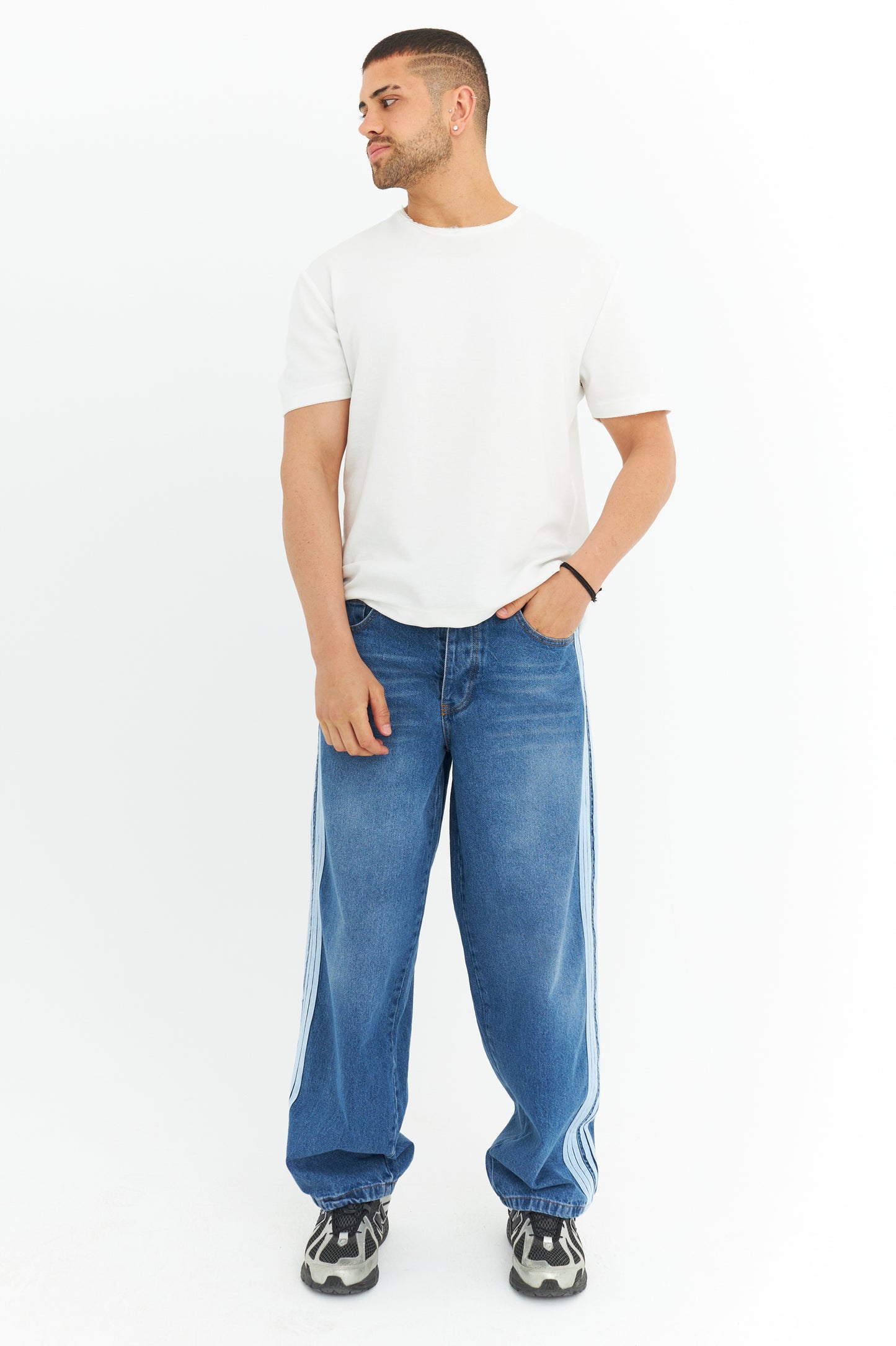 Şerit Detay Premium Baggy Kot Pantolon