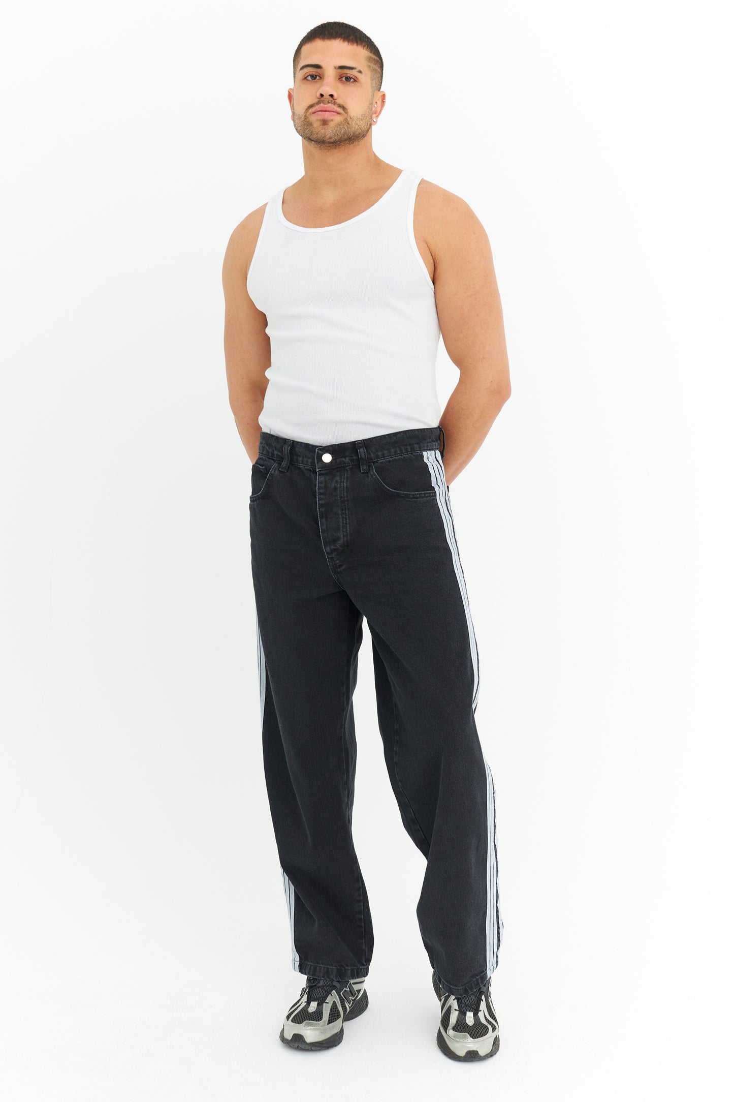 Şerit Detay Premium Baggy Kot Pantolon