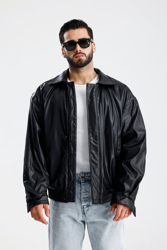 ZR Oversize Bomber Deri Ceket