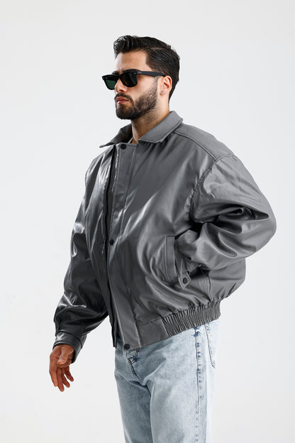 ZR Oversize Bomber Deri Ceket