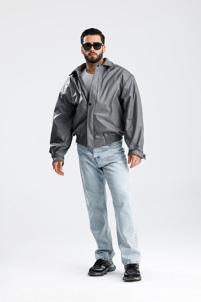 ZR Oversize Bomber Deri Ceket